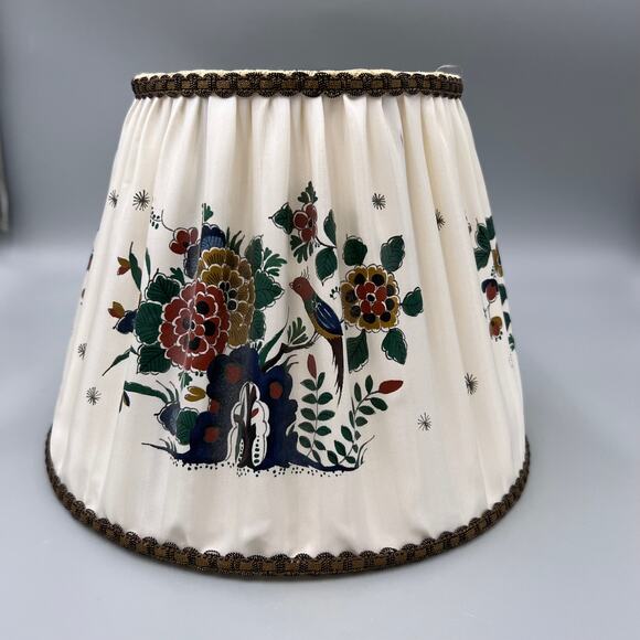 Vintage “by Delft” Pleated Fabric Lampshade –  Cottagecore Decor - Picture 3 of 16
